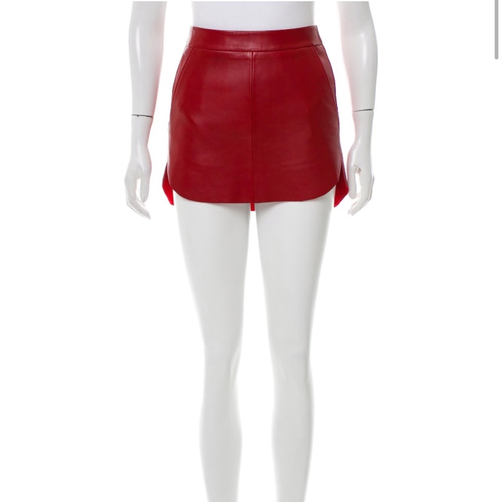 Michelle mason leather mini skirt